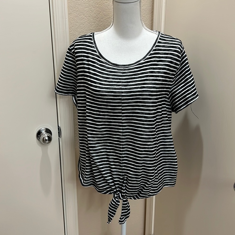 A new day striped knot front top